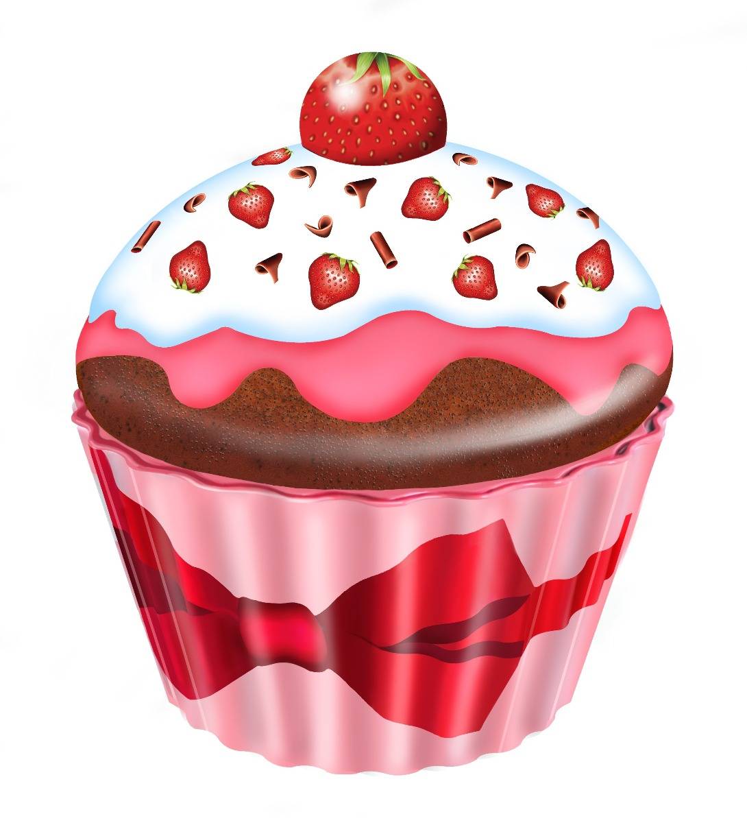 Julekram Cupcake kagedåse jordbær