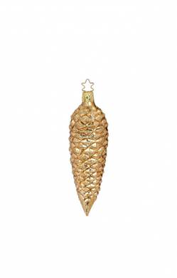 Guld pinje kogle juletræskugle 13.5 cm