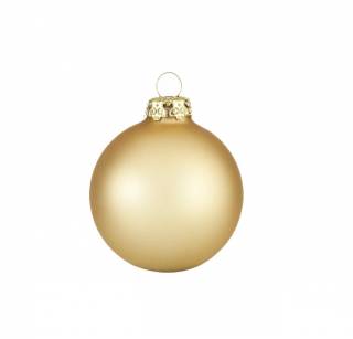 Silkemat guld julekugle i glas 6 cm