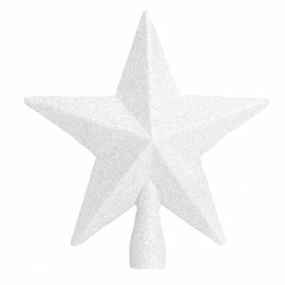 Topstjerne hvid glimmer Ø 20 cm