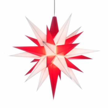 Advent 13 cm Christiansfelder - Herrnhuter stjerne i rød og hvid