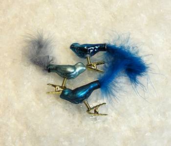 Fugle på clips i blå