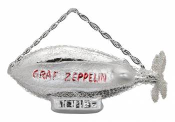 Graf Zeppelin sølv vintage juletræskugle