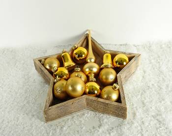 Juletræskugler med spir 13 dele - guld