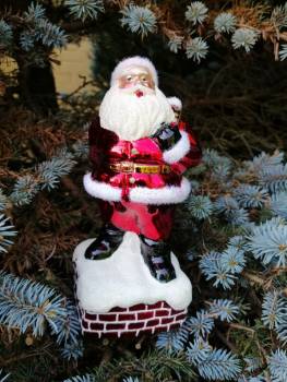 Julemand på skorsten juletræs spir 21 cm