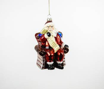 Julemanden med ønskeseddel juletræskugle 12 cm