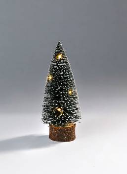 Juletræ grøn 20 cm med led lys