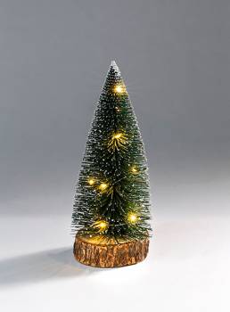 Juletræ grøn 25 cm med led lys