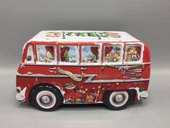 Kagedåse julemands jule autocamper metal