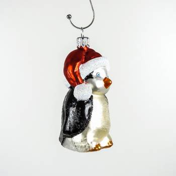 Pingvin med hue glas juletræskugle