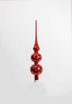 Rød juletræspir top med prikker 35 cm