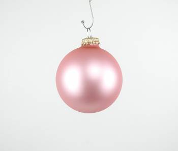 Silkematte sart rosa glas juletræskugler Ø 8 cm
