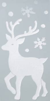 Vindue stickers med rensdyr og snefnug