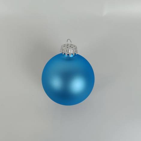 Alpinblå juletræskugler silkemat Ø 6.7 cm 