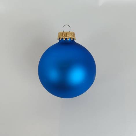 Blå juletræskugle silkemat Ø 6.7 cm
