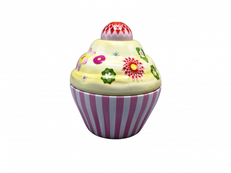 Kagedåse Cupcake med rosa striber