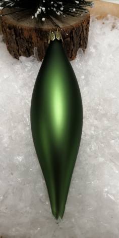 Grøn silkemat dråbe juletræskugle 12 cm