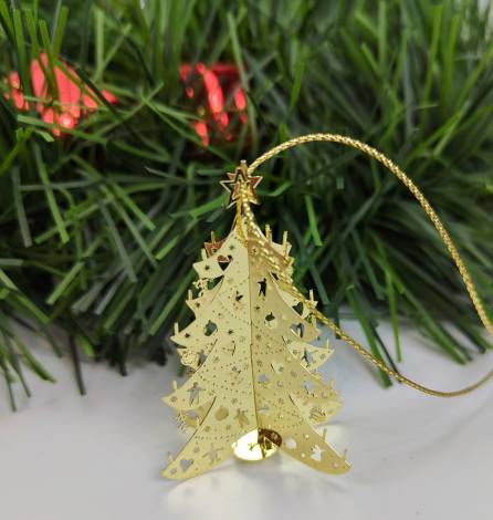 Guld juletræ juletræspynt i metal