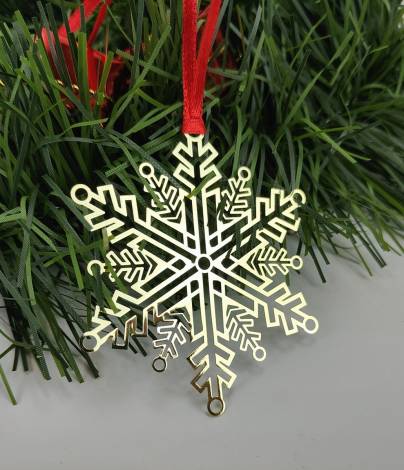 Guld snefnug juletræspynt i metal
