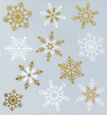 Gyldne snefnug vindue stickers