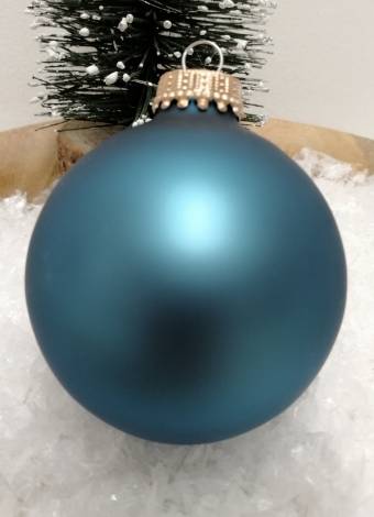 Havblå silkematte glas juletræskugler Ø 6.7 cm