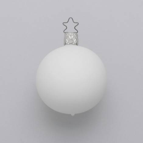 Hvid silkemat glas juletræskugle Ø 8 cm