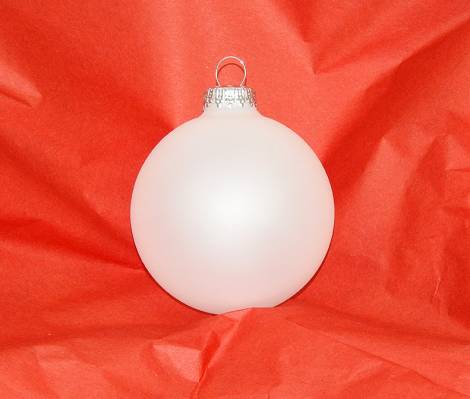 Hvide frostet silkematte juletræskugler Ø 8 cm