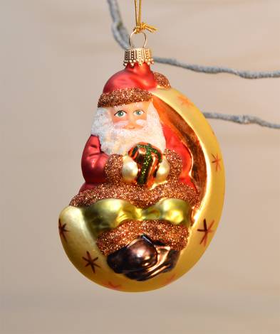 Julemand i guld julekugle med dekor