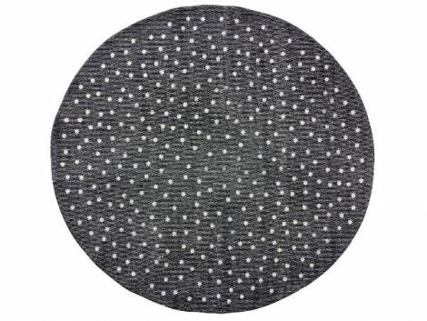 Juletræstæppe sort med stjerner Ø 120 cm