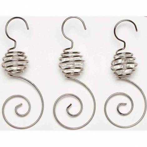 Kroge spiral med perle i sølv