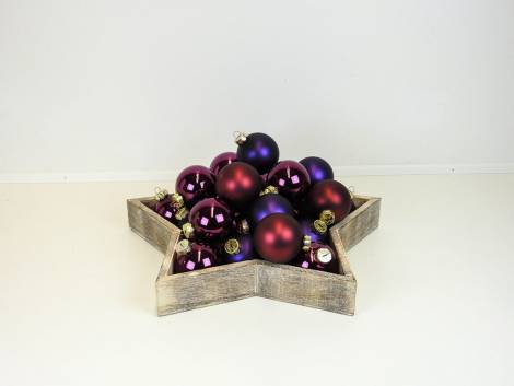 Lilla og purpur juletræskugler Ø 6 cm