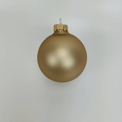 Antik guld juletræskugle silkemat 6.7 cm