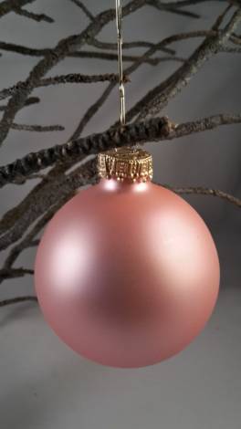 Puder rosa silkemat juletræskugle Ø 6.7 cm
