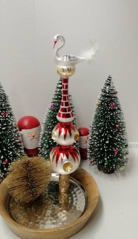 Reflektor juletræspir med stork på toppen