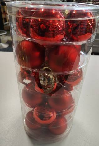 Restsalg Røde glas julekugler Ø 6 cm A