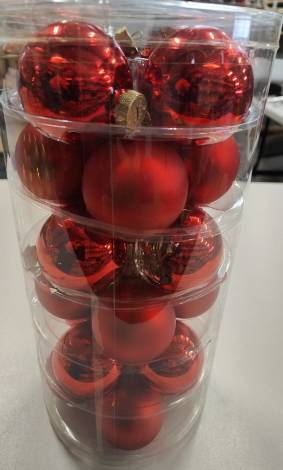 Restsalg Røde glas julekugler Ø 6 cm B