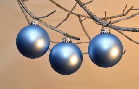 Silkematte alpin blå juletræskugler Ø 6.7 cm a