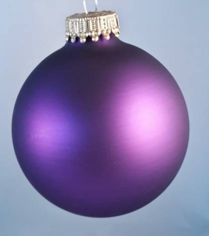 Silkematte purpur lilla juletræskugler Ø 8 cm