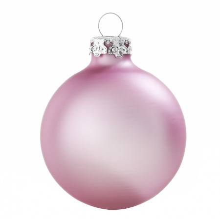 Silkematte sart rosa glas juletræs kugle Ø 8 cm