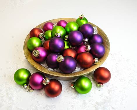 Silkematte tivoli farvet juletræskugler mix Ø 4 cm