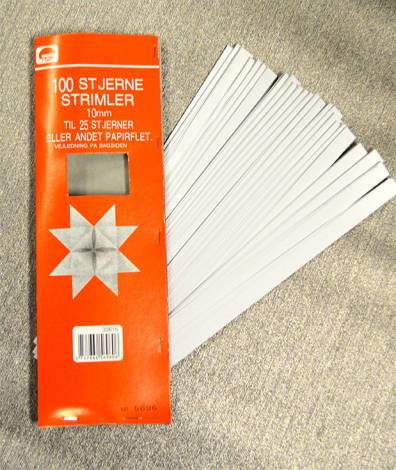 Stjerne strimler hvide 10 mm