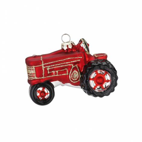 Traktor juletræskugle - rød